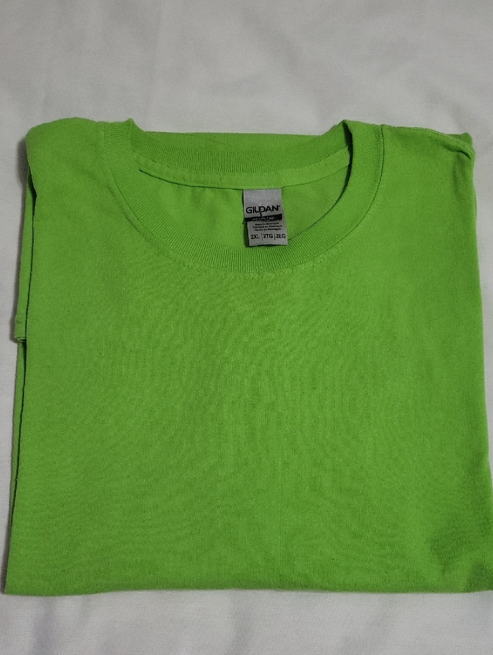 Mens Shirt Gildan Bright Lime Short-Sleeve Crewneck Tee #1395
